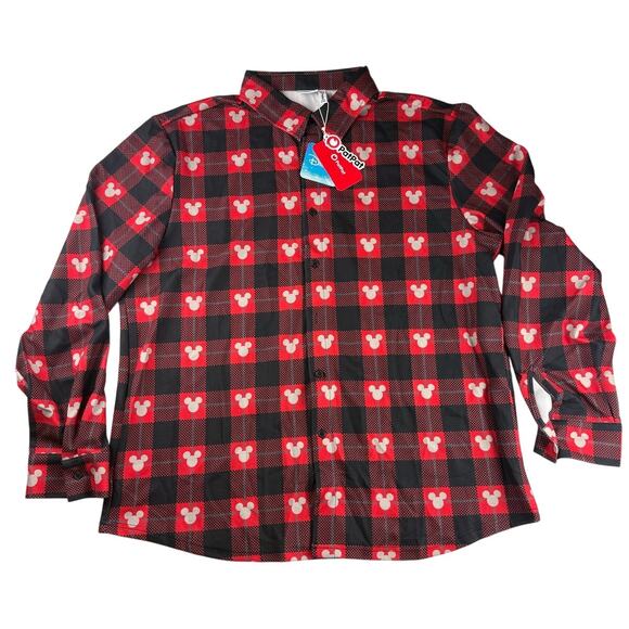 Disney Patpat Mickey Mouse Men's XXL Red Long Sleeve Shirt - Picture 2 of 10